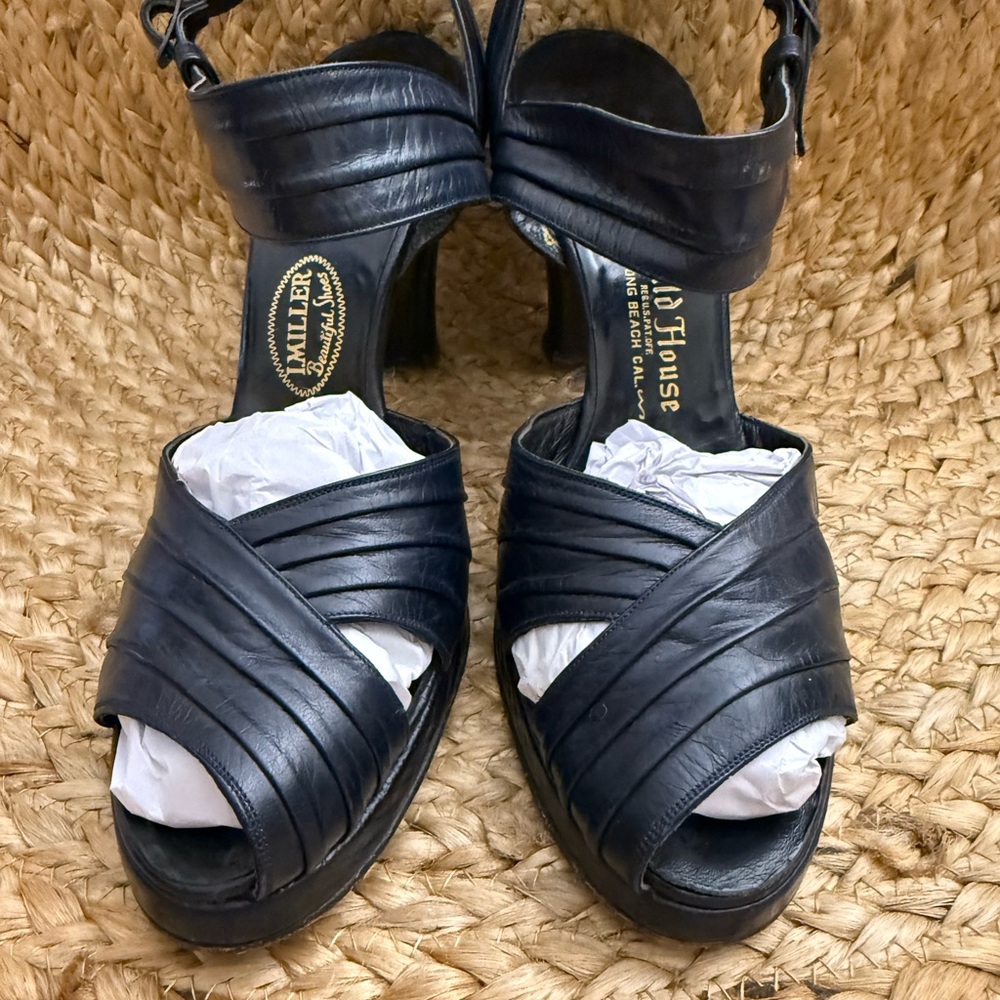 Elegant Black Leather Heels by